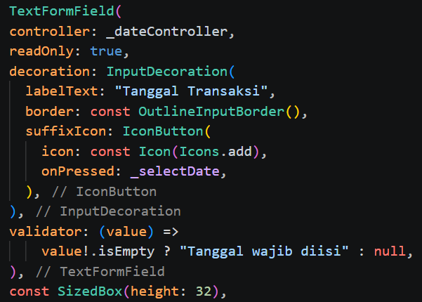TextFormField untuk tanggal